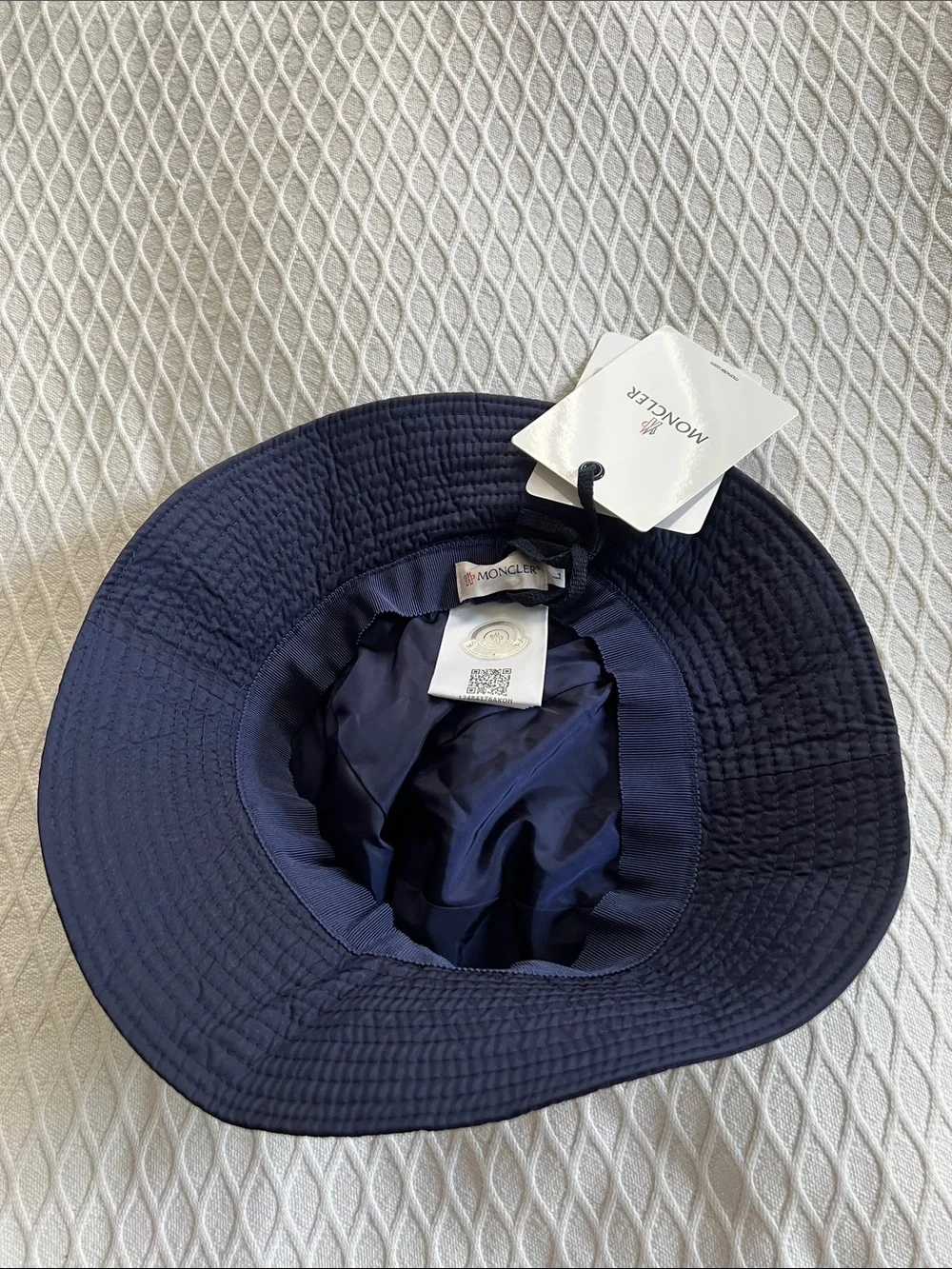 Moncler Navy Quilted Brim Sun Hat